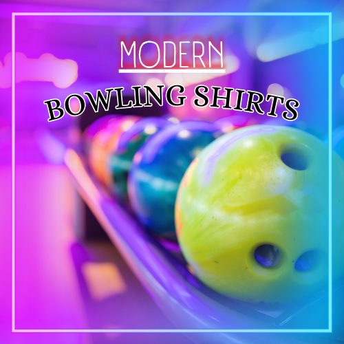 Modern Bowling Shirts at Tshirts Taboo. Neon lights and bowling balls