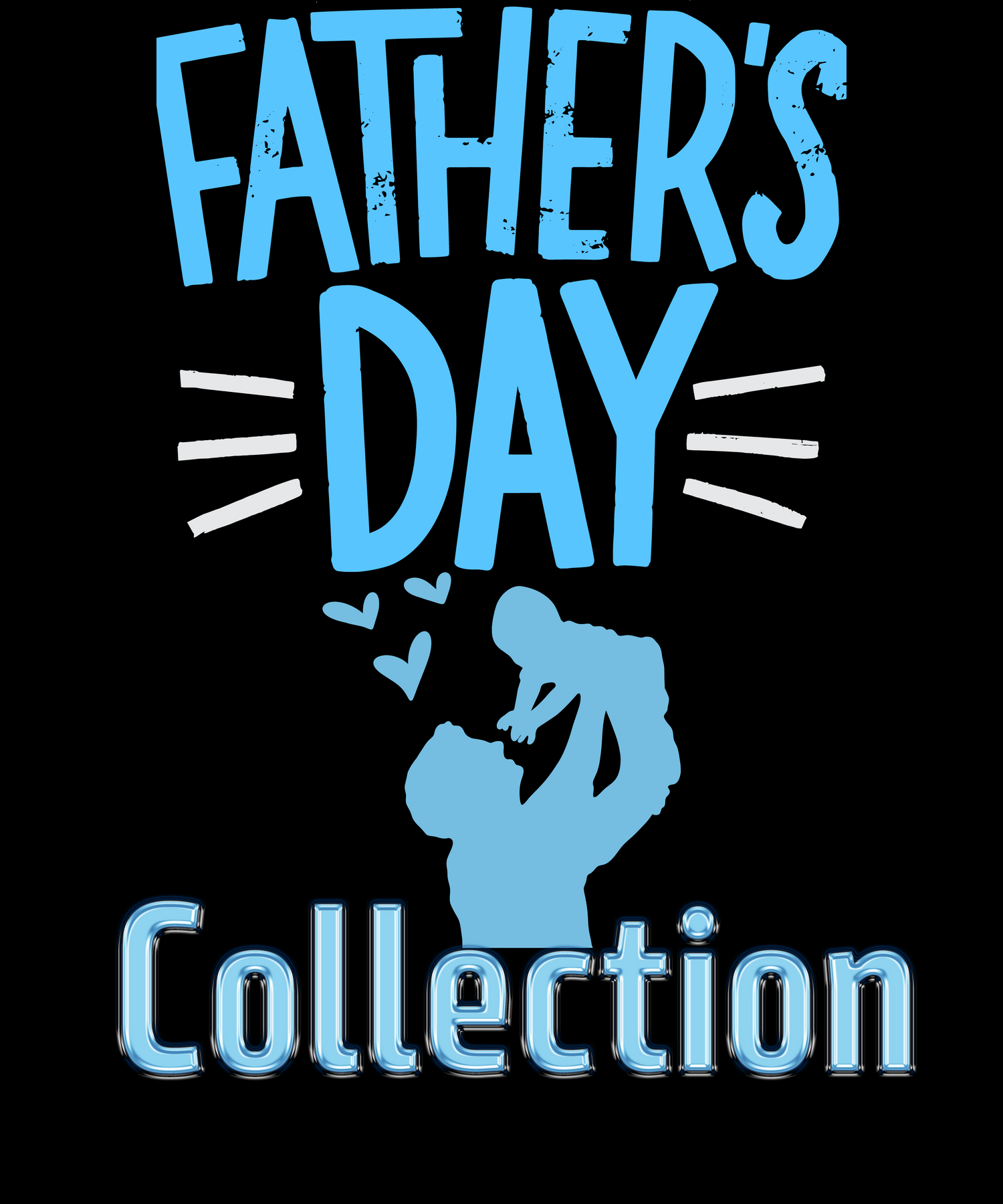 T-shirts Taboo's Father's Day collection of shirts. Image contains a dad holding his child above his head.