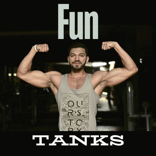 T-shirts Taboo's collection of fun Tank Top shirts. Image contains a man showing his muscled physique 