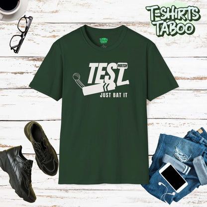 Show your love for cricket with our Test Match Just Bat It t-shirt. Ideal for all cricket supporters who live for the game and love nothing more to swing for fences.