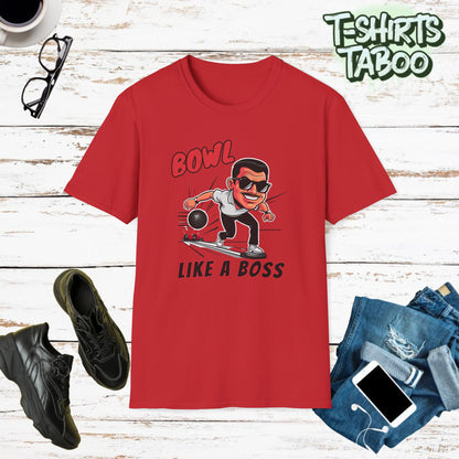 Bowling Shirt  Add a touch of fun to your wardrobe with our "Bowl like a boss" ten pin bowling shirt. Perfect for bowling enthusiasts and casual everyday street wear