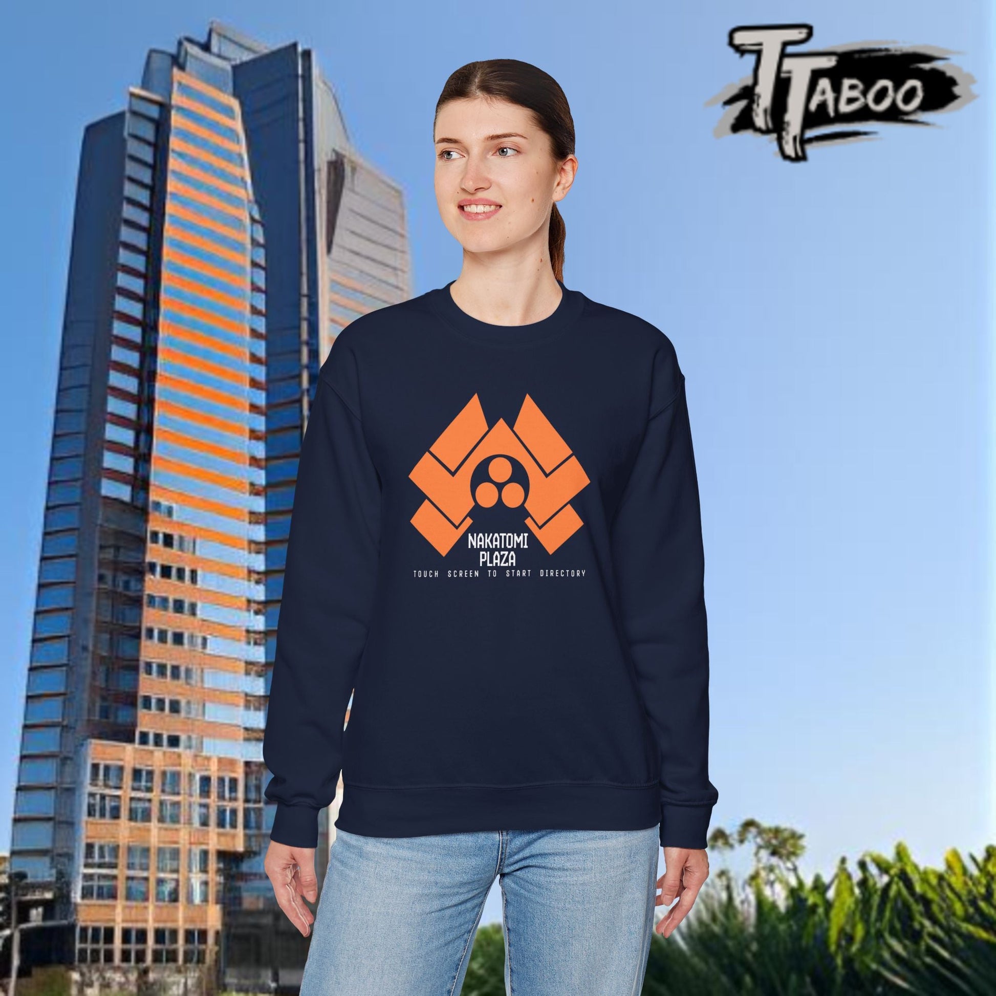 Step into the action of Die Hard with our Nakatomi Plaza Die Hard Christmas jumper, inspired by the iconic moment when John McClane first arrives at Nakatomi Plazer.