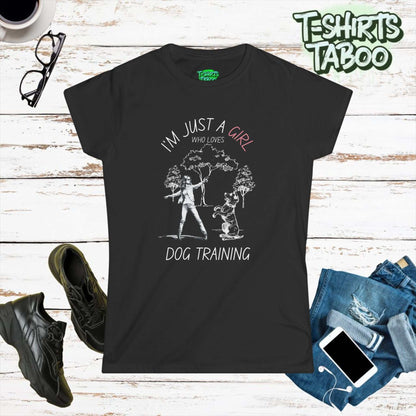 Show your passion with our 'Just a Girl Who Loves Dog Training' tee. Ideal for dog trainers and enthusiasts who adore their furry friends Perfect gift for Dog Lovers