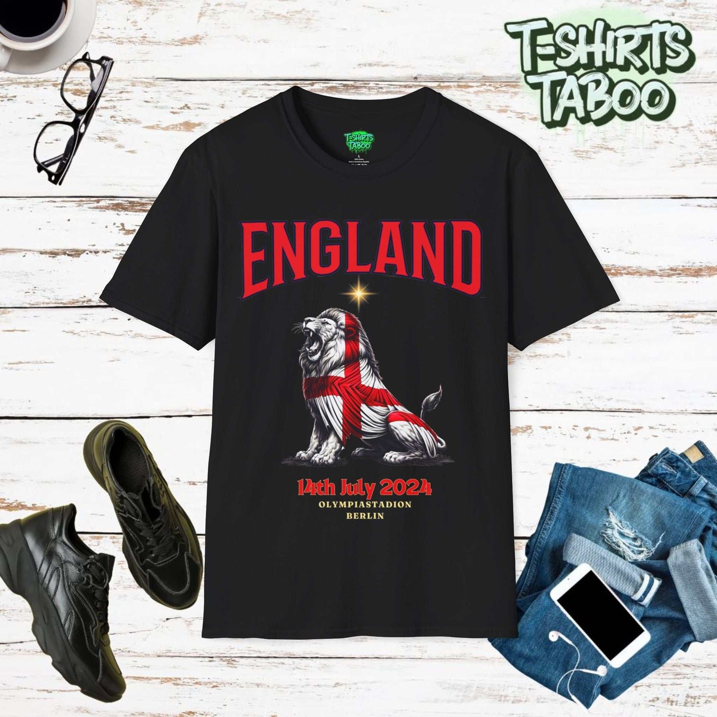 Roaring Lion flag is a unique England football t-shirt which is lovely and soft & designed to  celebrate England reaching the Tournament final. Ideal gift Soccer Fan