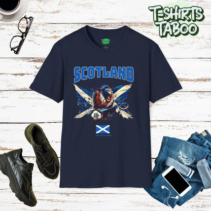 Scotland Football Roaring Lion Unique Scottish Supporters T-shirt is a must have t-shirt for any Scotland national football team fan and supporters world-wide.