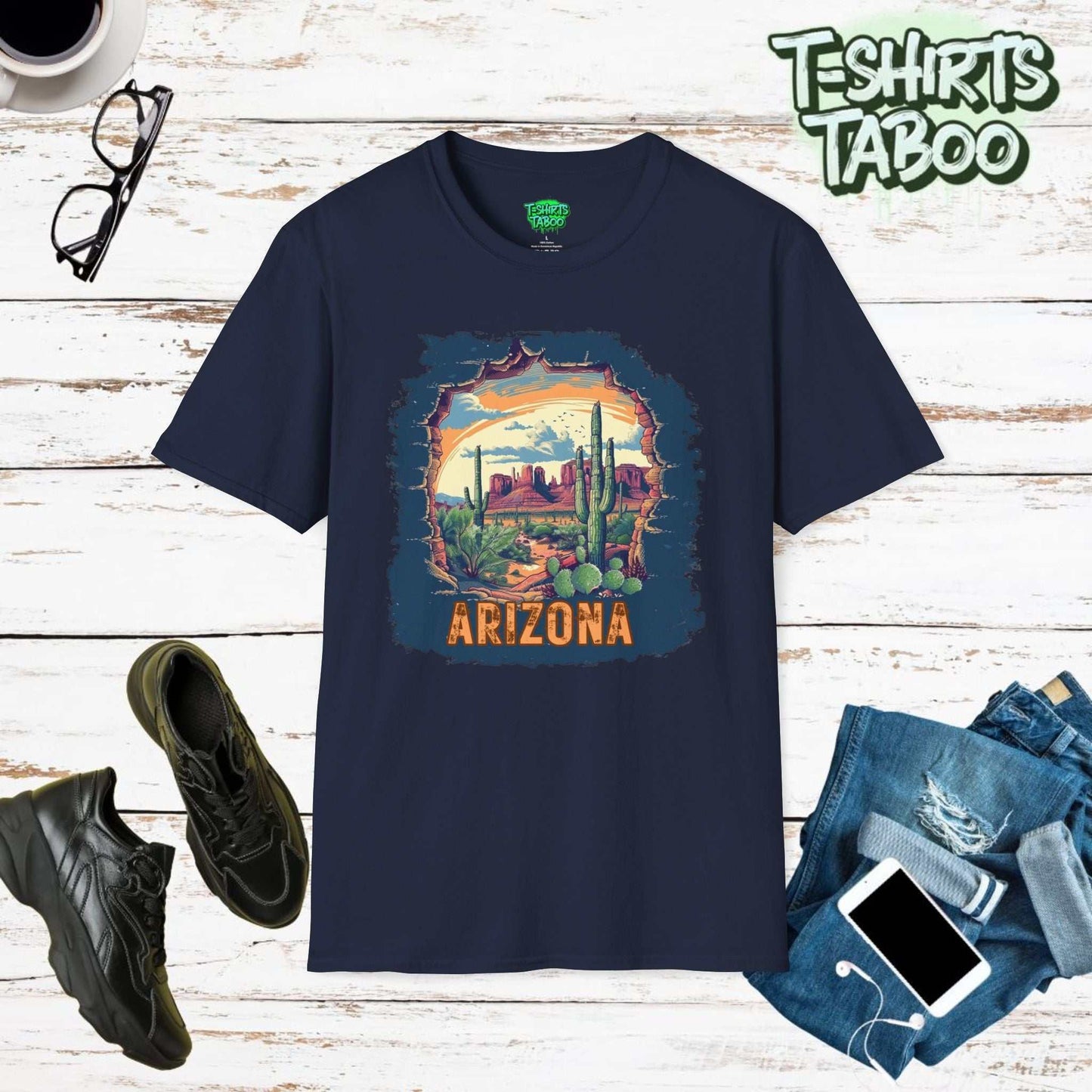 Arizona, United States Graphic canyons and a dessert landscape T-shirt