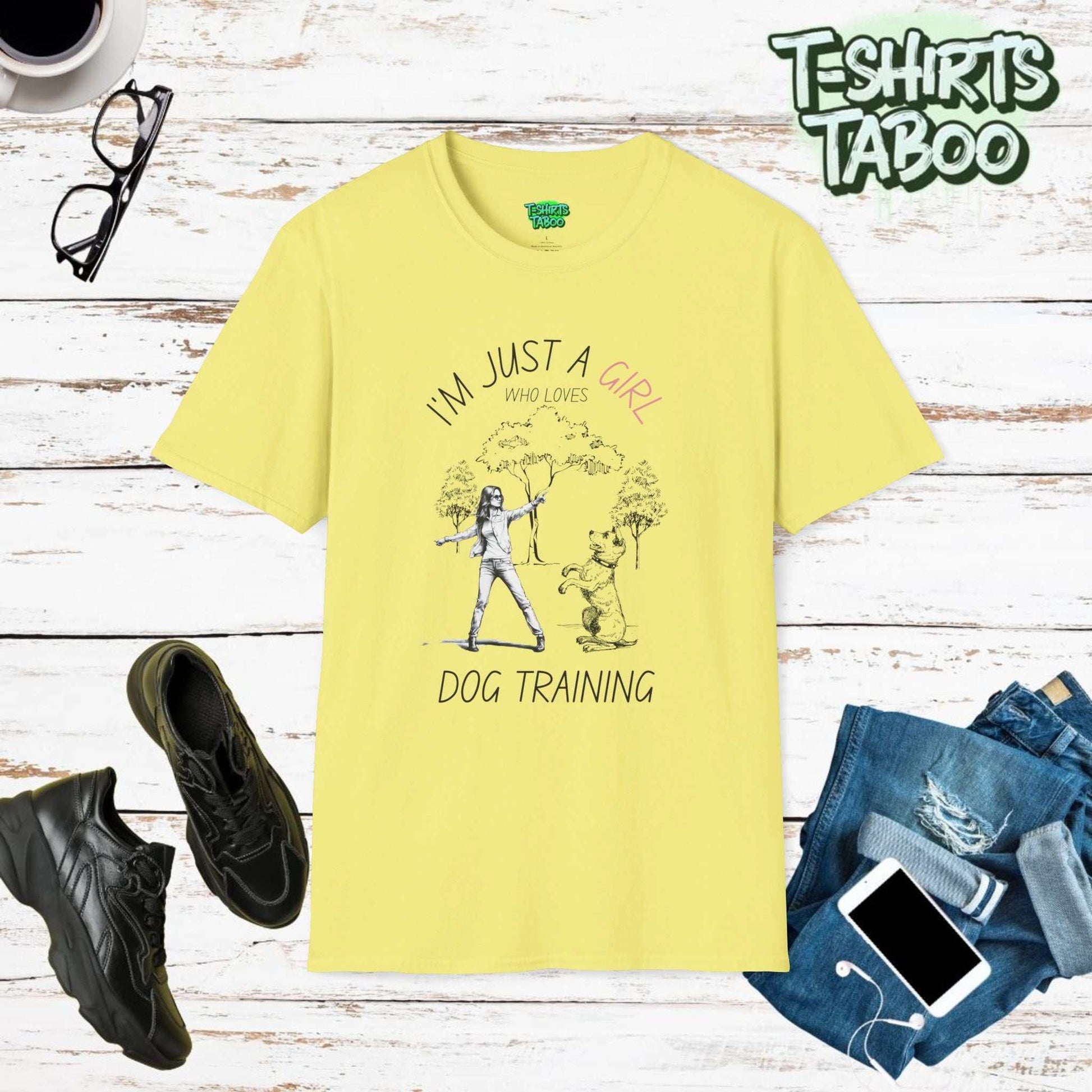 Show your love for dog training with our "I'm Just a Girl Who Loves Dog Training" tee. Ideal for passionate trainers who want to wear their love proudly.