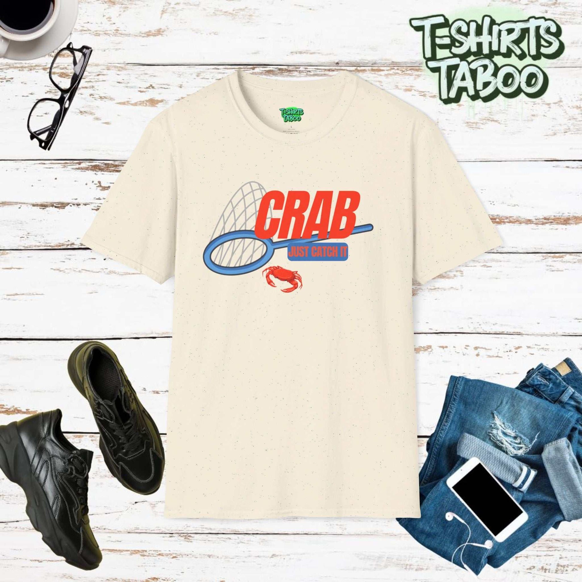 Show off your love for crabbing with our Crab Just Catch It fishing t-shirt A must-have for anglers and seafood enthusiasts alike Perfect Tee for Crab fishing Lovers