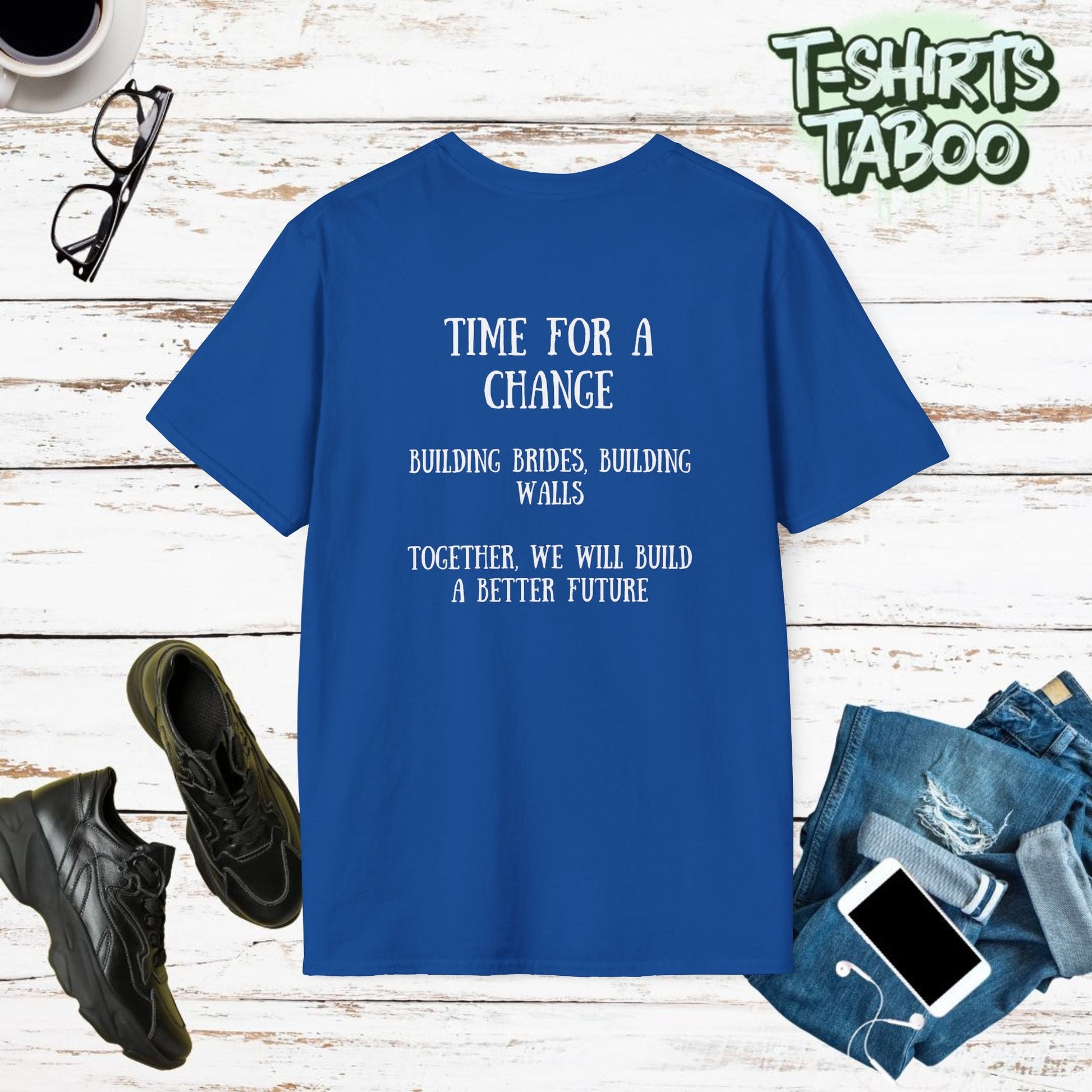 This powerful double-sided political statement t-shirt features thought-provoking messages on front and back. Our Trump shirts combines British and American politics