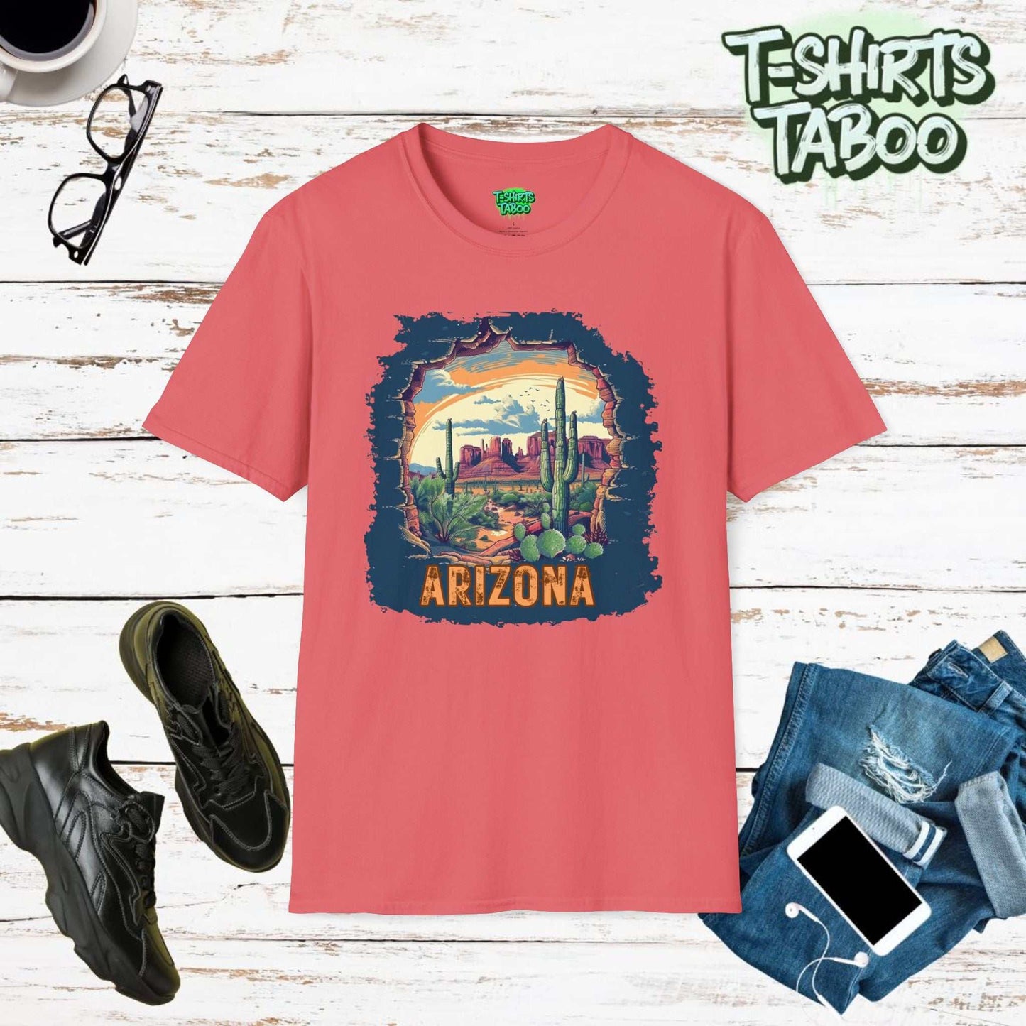 Arizona, United States Graphic canyons and a dessert landscape T-shirt