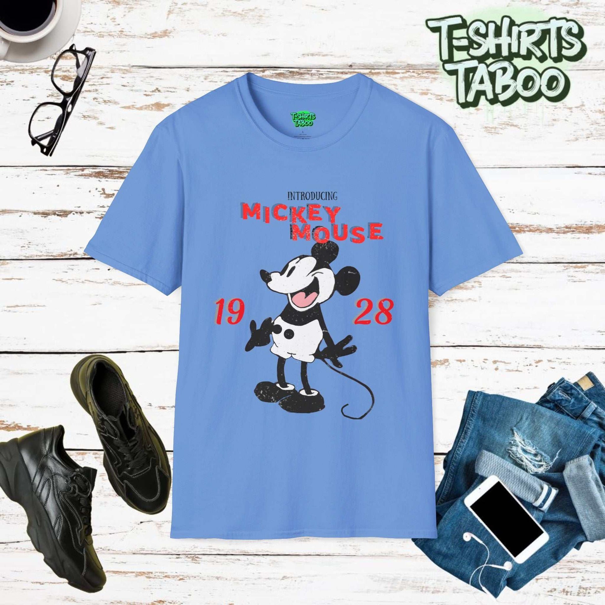 Celebrate Mickey Mouse debut almost 100 years ago with our Steamboat Willie 1928 tee. Vintage design, comfortable, and ethically made for all Mickey fans old and new