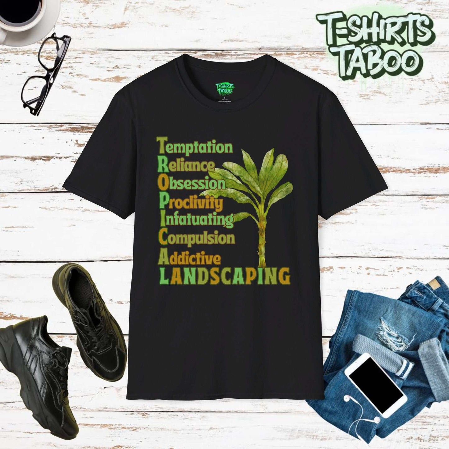 Stay cool and carry on with Tropical Landscaping tee, designed for those who love a touch of the tropics in their gardens. This shirt is ideal for tropical gardeners