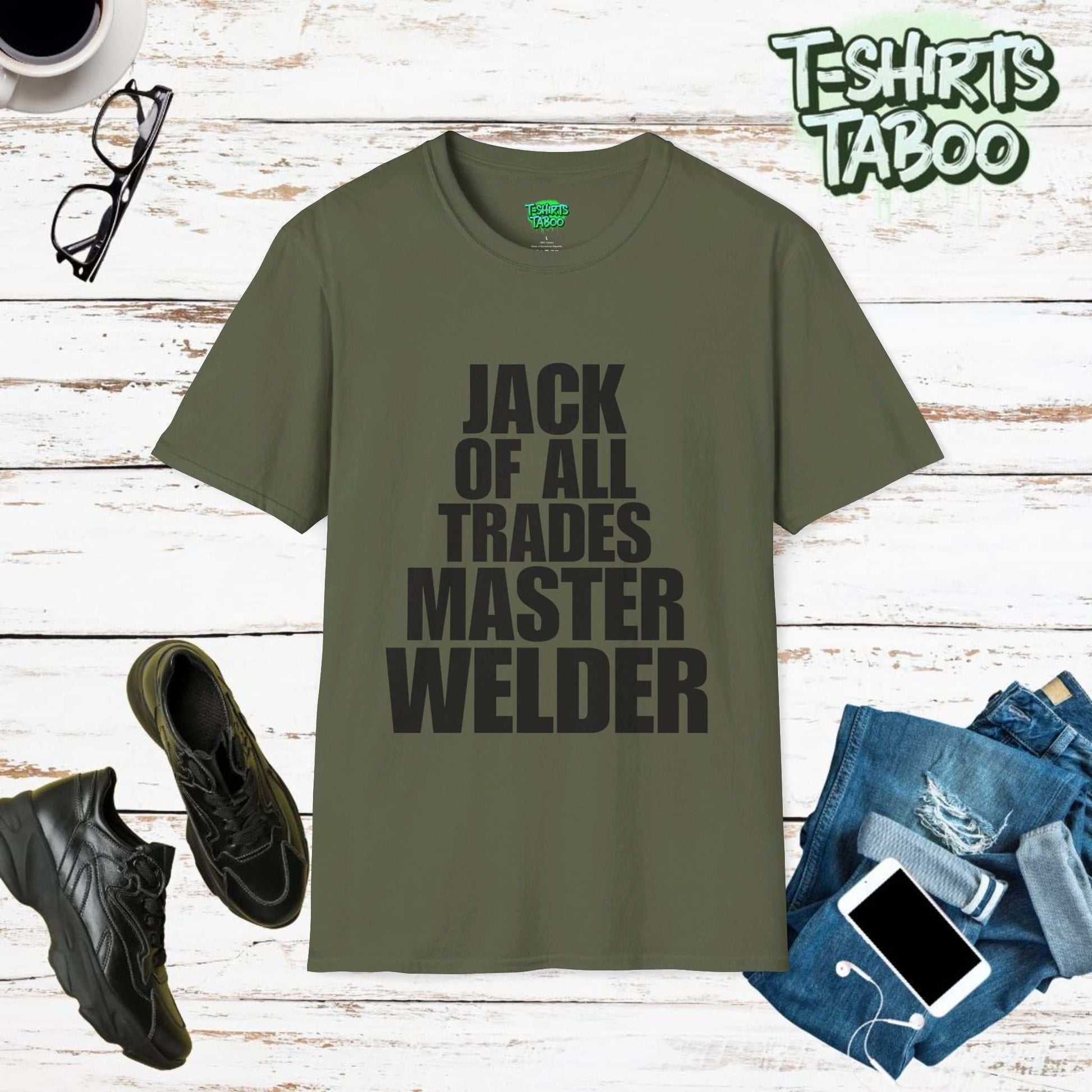 Show pride in your welding skills with our 'Jack of All Trades, Master Welder' tee. Exacting design for those who excel in the trade. Perfect for hardworking welders