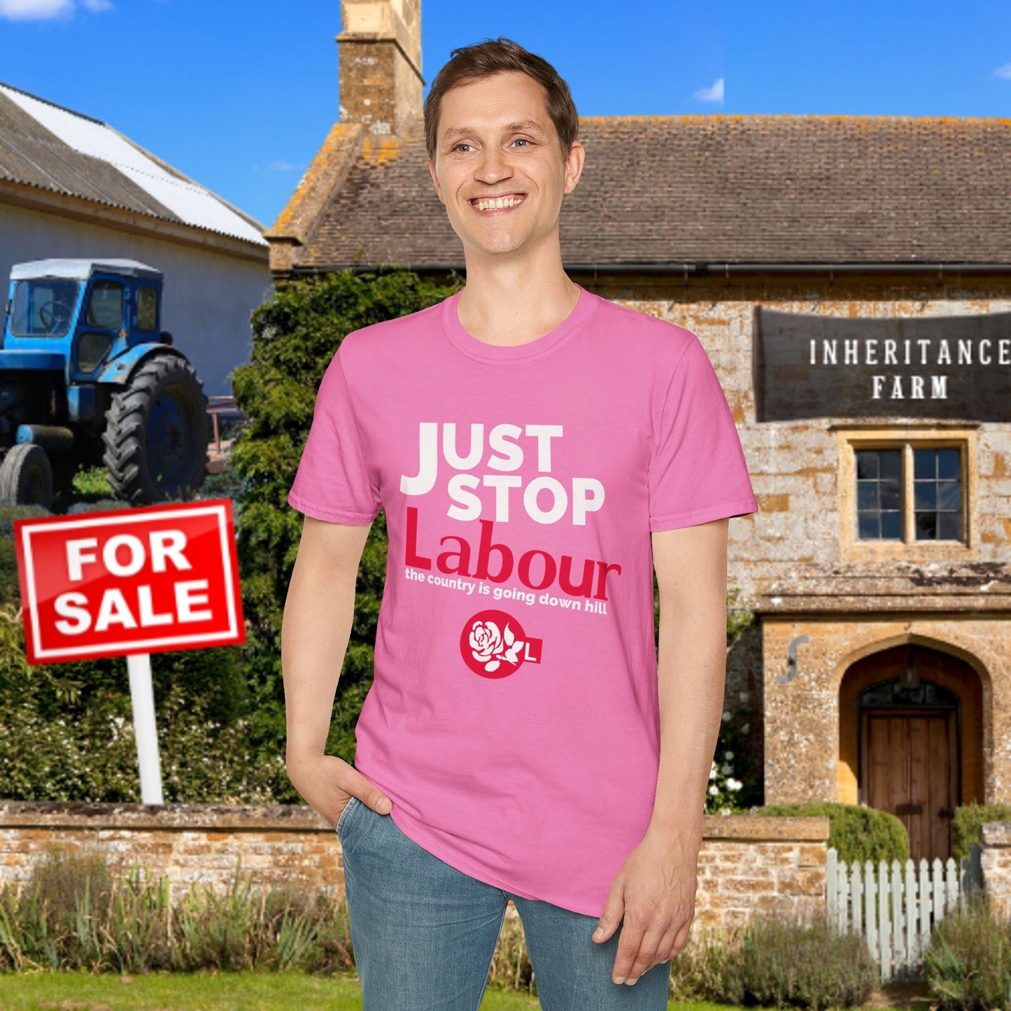 Farmers Protest - UK labour party inheritance tax! show your support with the Just Stop Labour T-shirt. Nigel Farage Reform UK is needed now! Get Labour out of powe