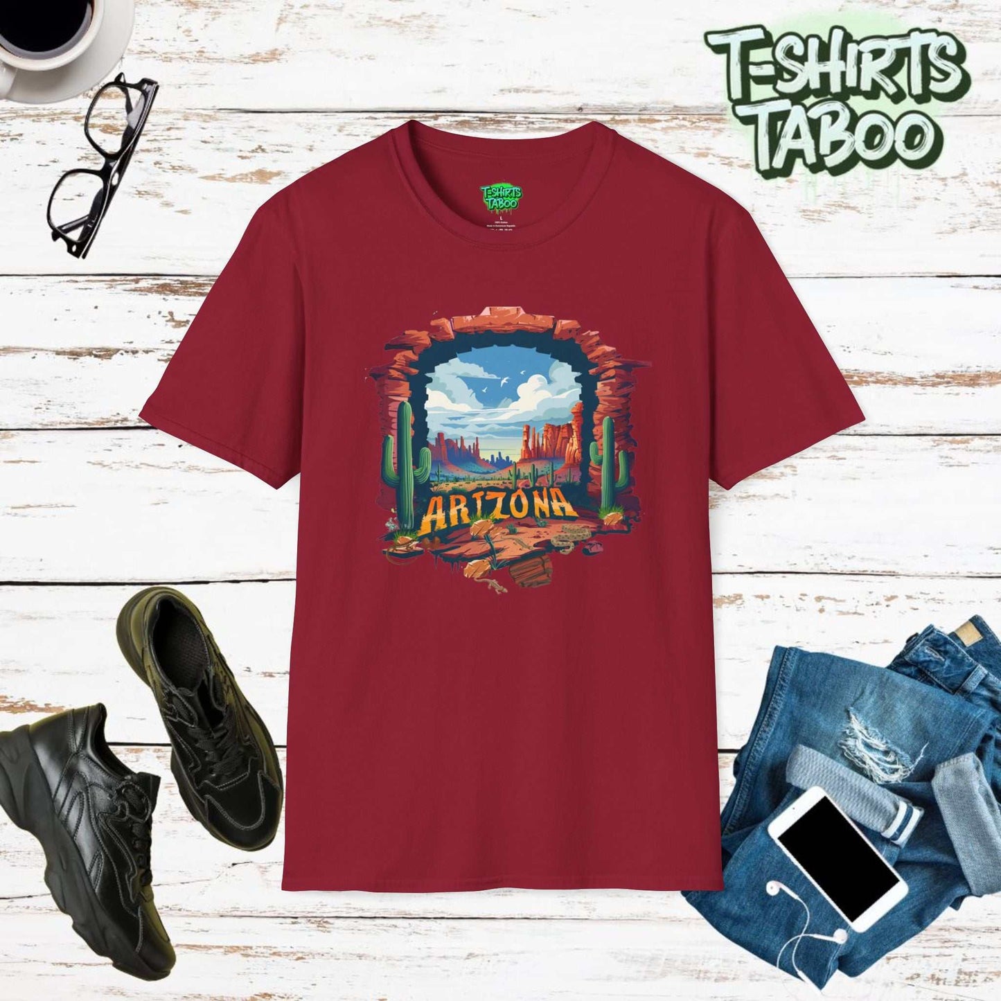 Arizona, United States Graphic canyons and a dessert landscape T-shirt