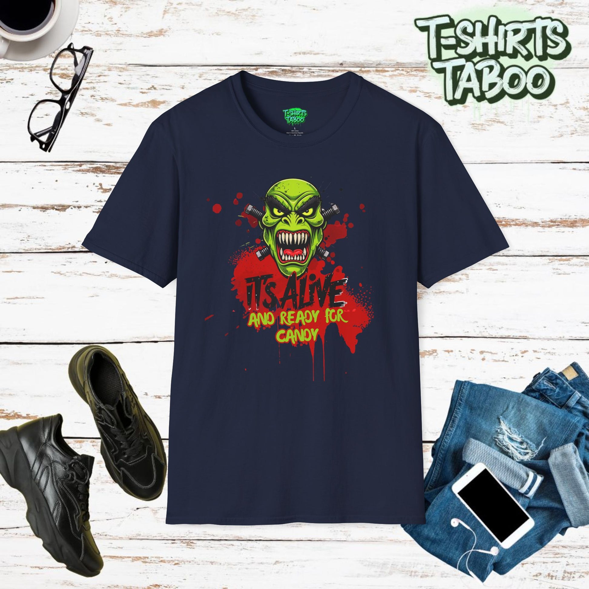 Halloween Shirts | Green Monster Shirt |  Party Shirt | Horror Shirts Unleash your wild side with our Halloween shirts. This tee is featuring a fierce Green Monster.