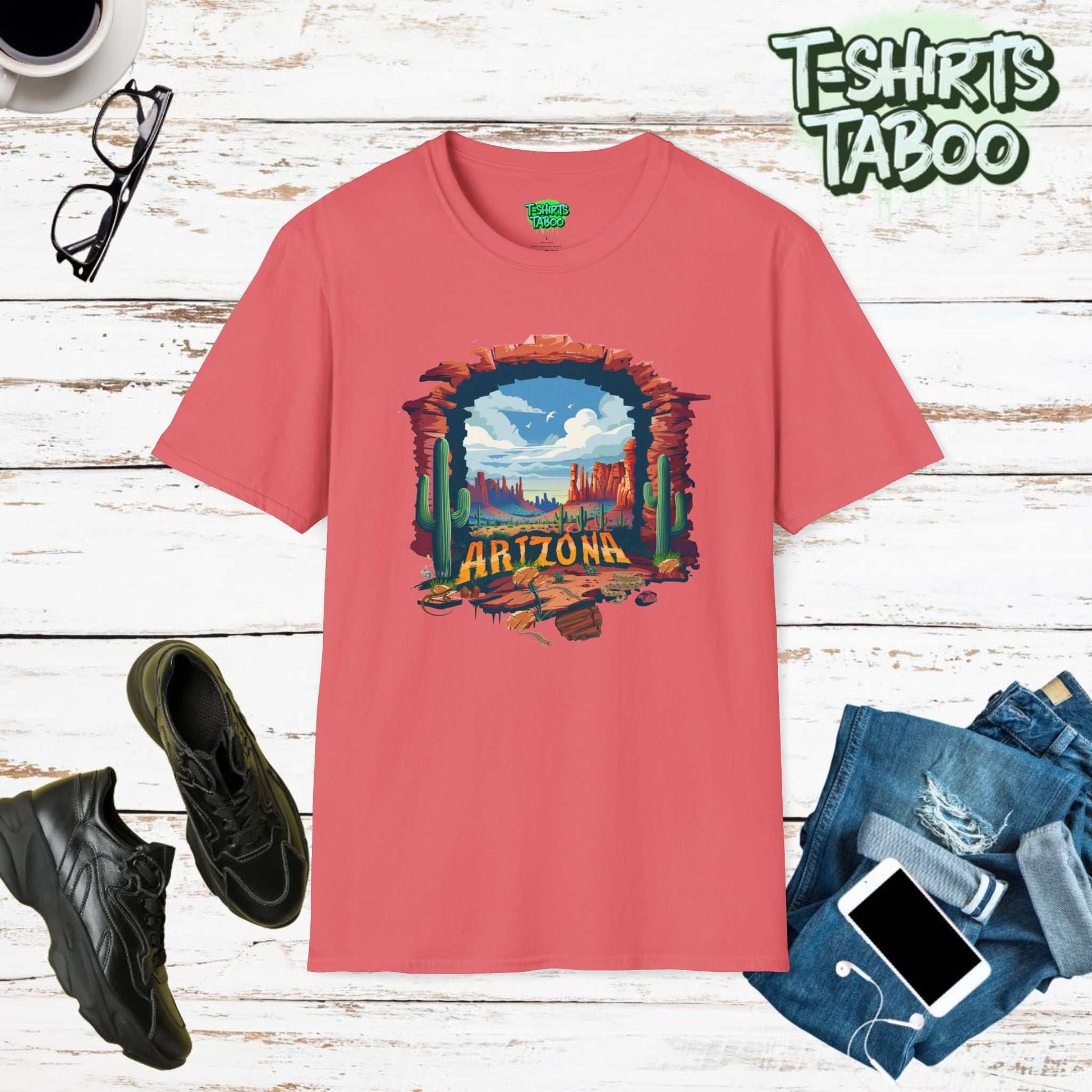 Arizona, United States Graphic canyons and a dessert landscape T-shirt