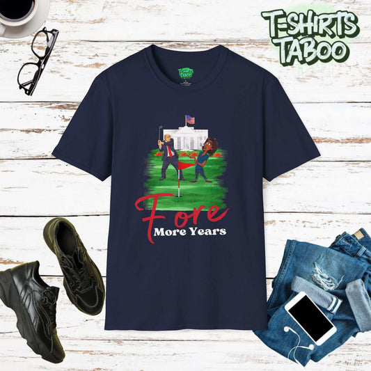 Show your support for Donald Trump's 2024 presidential campaign with our exclusive Donald Trump Funny Golf club swing  shot with Kamala on the White House Lawn shirt