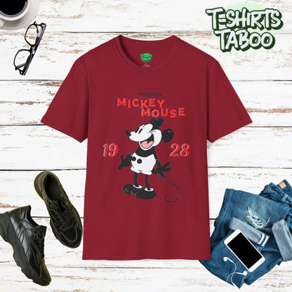 Celebrate Mickey Mouse debut almost 100 years ago with our Steamboat Willie 1928 tee. Vintage design, comfortable, and ethically made for all Mickey fans old and new