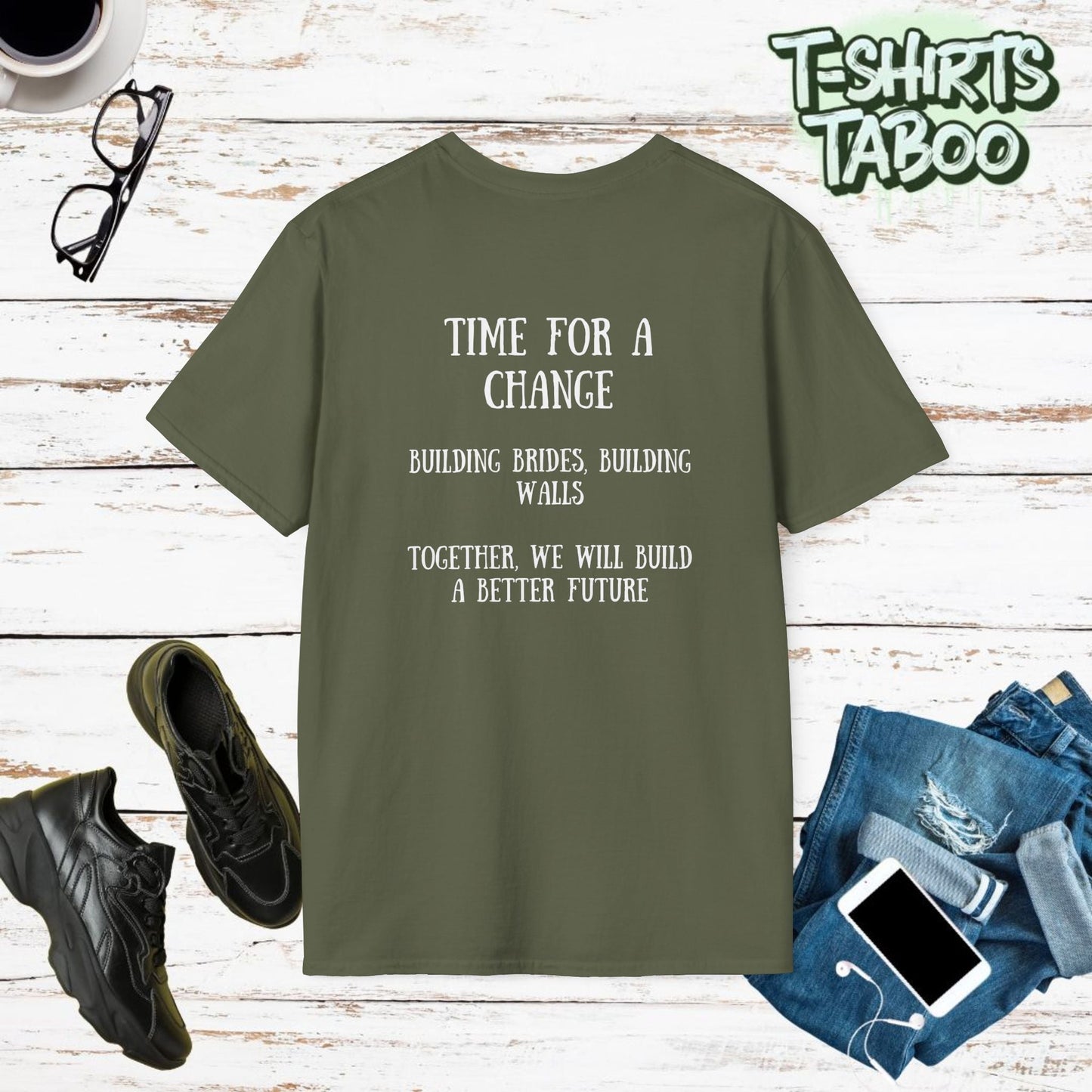 This powerful double-sided political statement t-shirt features thought-provoking messages on front and back. Our Trump shirts combines British and American politics