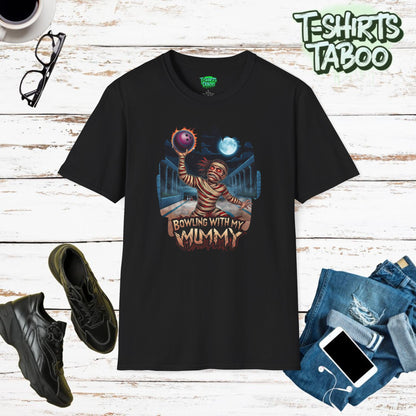 Bowling with my Mummy - Halloween Shirts: Unleash your love for bowling shirts and horror tshirts with the Bowling with my Mummy, perfect spooky season graphic shirt