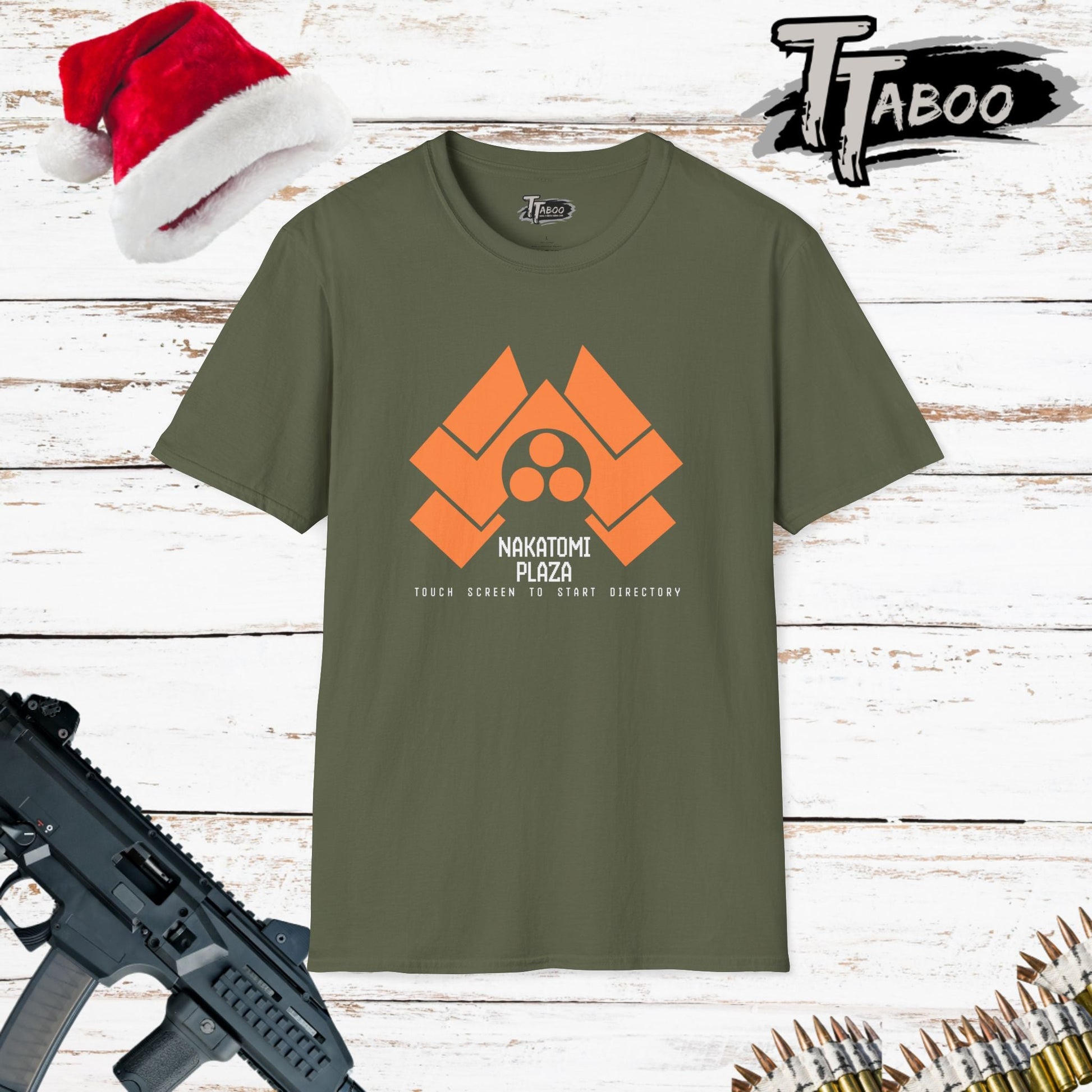 Step into the action of Die Hard with our Nakatomi Plaza Die Hard T Shirt, inspired by the iconic moment when John McClane first arrives at Nakatomi Plaza.