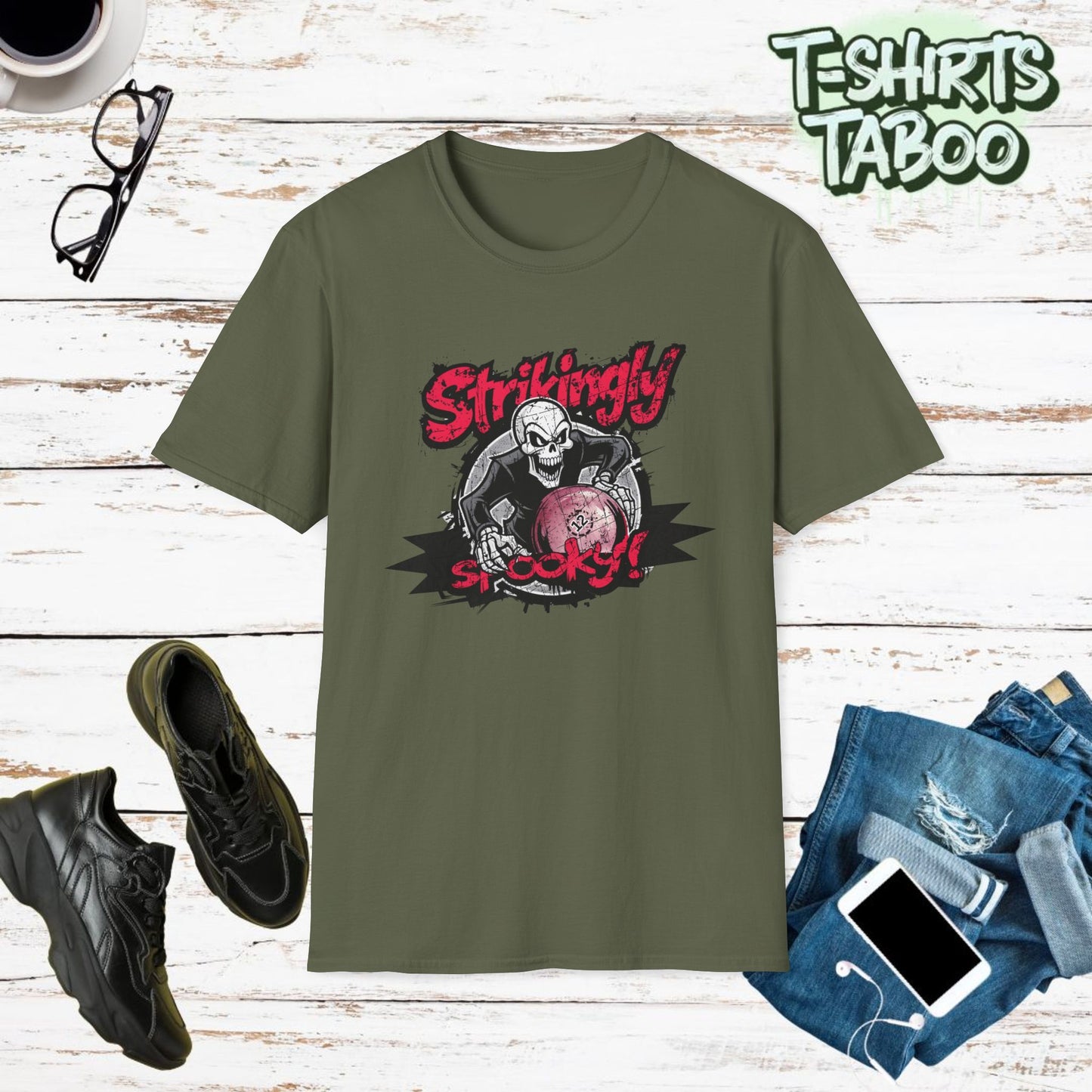 Bowling Shirt| Halloween Shirts Add a touch of spooky fun to your wardrobe with our "Strikingly Spooky" Skeleton Halloween Shirts. Perfect  tee for the spooky season