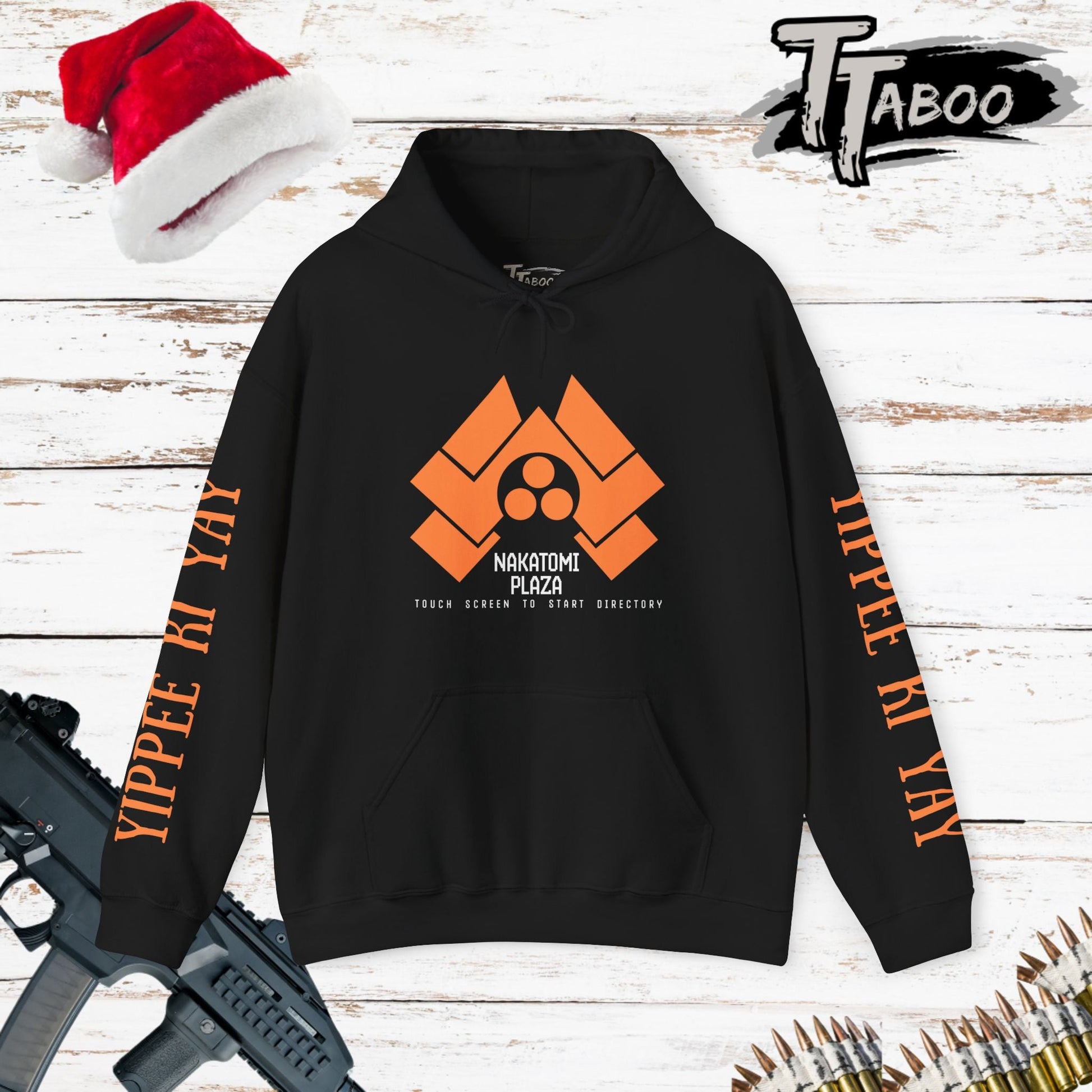 Step into the action of Die Hard with our Die Hard Christmas jumper - Nakatomi Plaza, inspired by the iconic moment when John McClane first arrives at Nakatomi Plaza