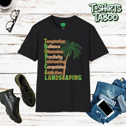 Stay cool and carry on with Tropical Landscaping tee, designed for those who love a touch of tropical paradise gardens. Ideal for Palm tree Lovers and all gardeners.