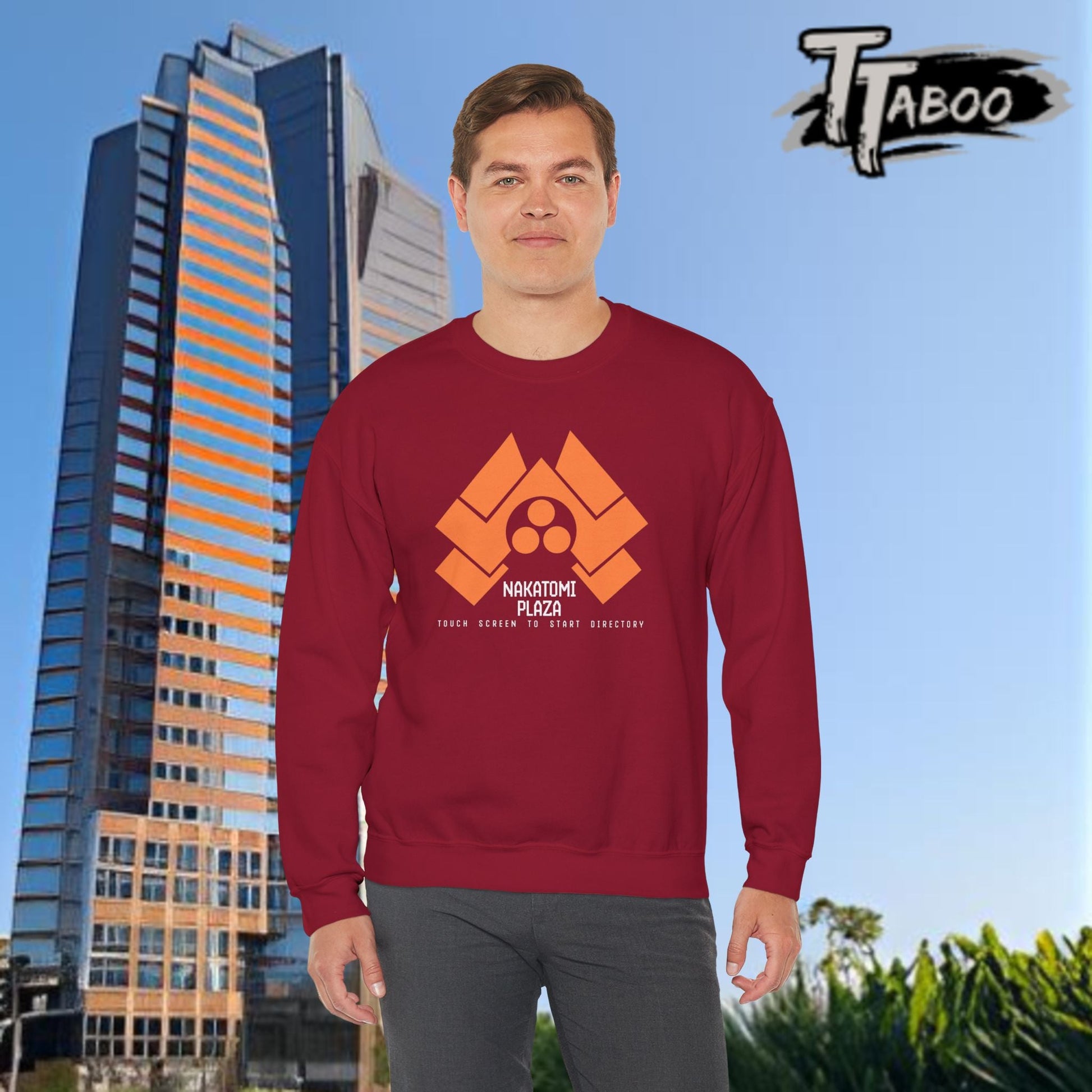 Step into the action of Die Hard with our Nakatomi Plaza Die Hard Christmas jumper, inspired by the iconic moment when John McClane first arrives at Nakatomi Plazer.