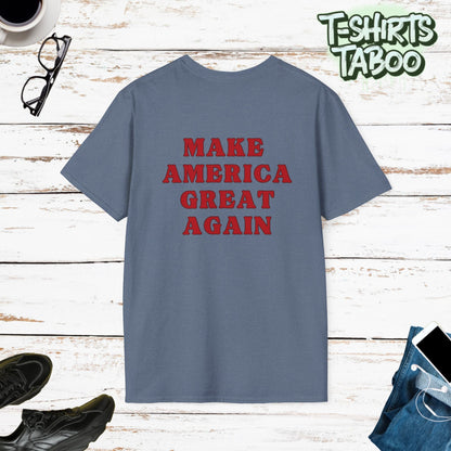 Celebrate record breaking history with our clever political memorabilia 4547 Trump Shirts, with Donald Trump as the iconic Agent 47 holding dual Colt 45's Shop Now 