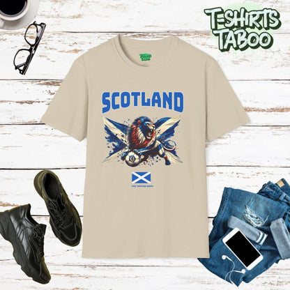 Scotland Football Roaring Lion Unique Scottish Supporters T-shirt is a must have t-shirt for any Scotland national football team fan and supporters world-wide.