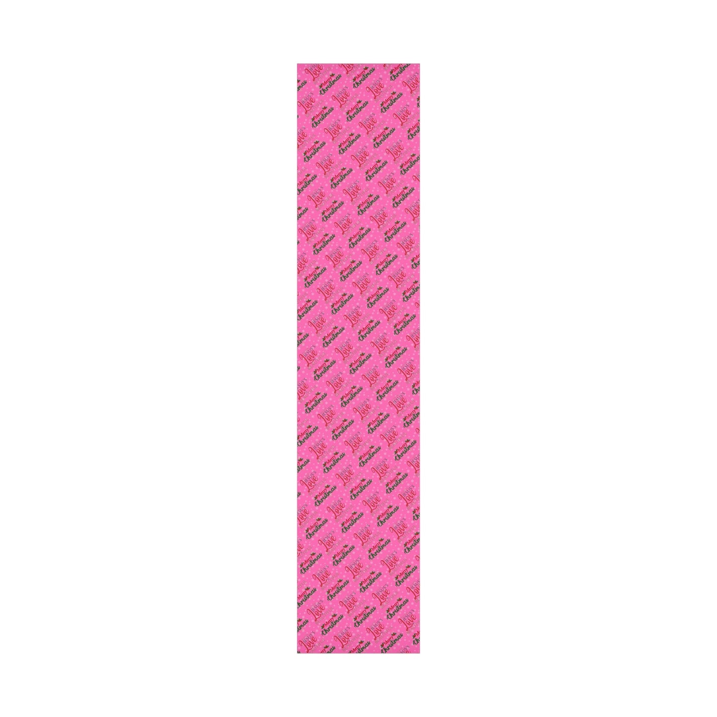 Make your holiday season sparkle with this vibrant pink Christmas wrapping paper roll! With festive words "Jesus's Love is Beautiful Merry Christmas Merry Christmas" Avalilable in 3 sizes - 30 x 20 inch 30 x 72 inch and 30 x 144 inch