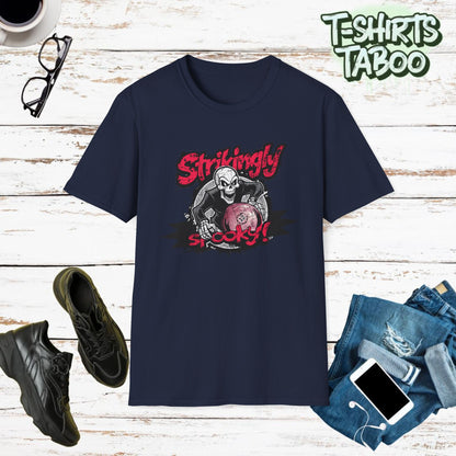 Bowling Shirt| Halloween Shirts Add a touch of spooky fun to your wardrobe with our "Strikingly Spooky" Skeleton Halloween Shirts. Perfect  tee for the spooky season