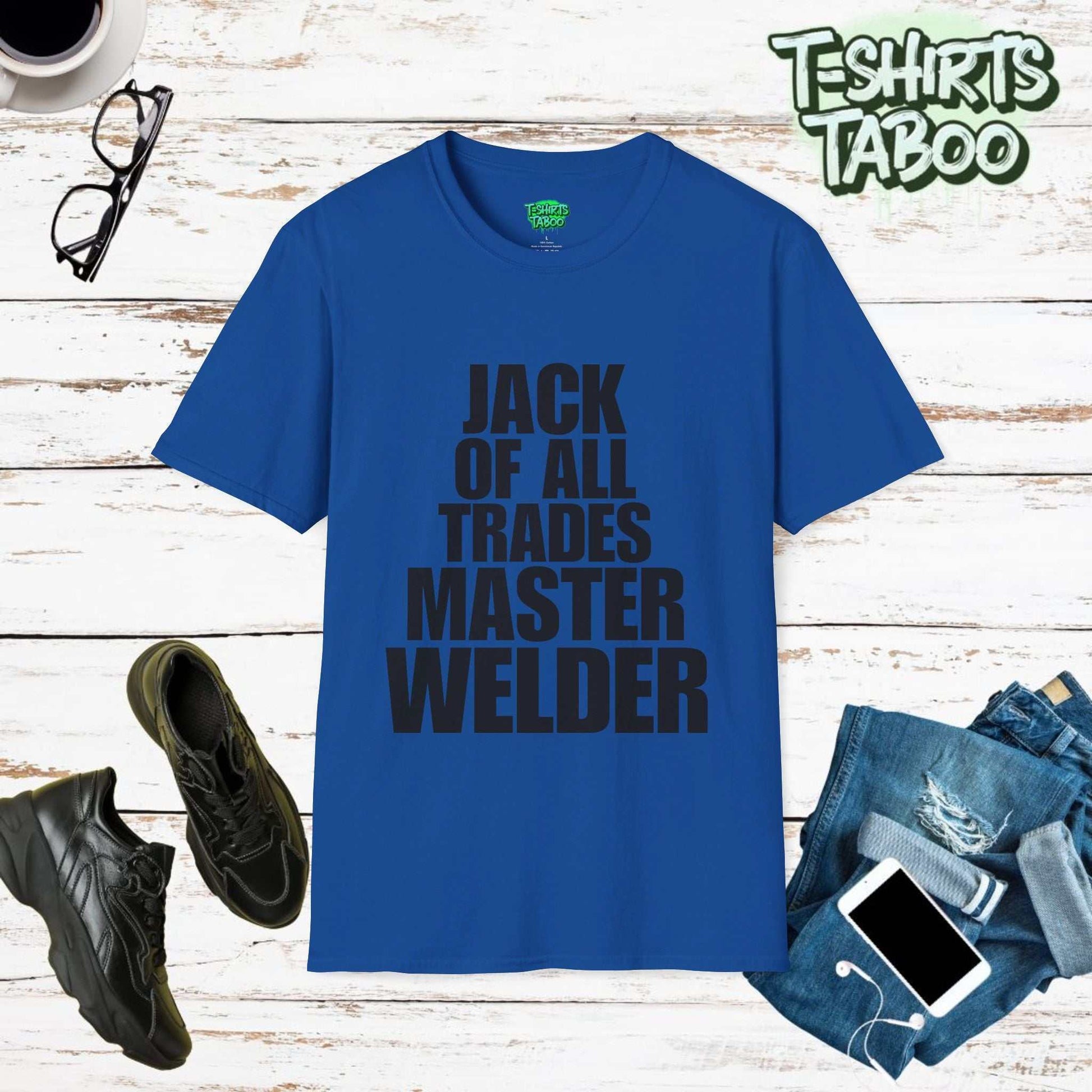 Show pride in your welding skills with our 'Jack of All Trades, Master Welder' tee. Exacting design for those who excel in the trade. Perfect for hardworking welders