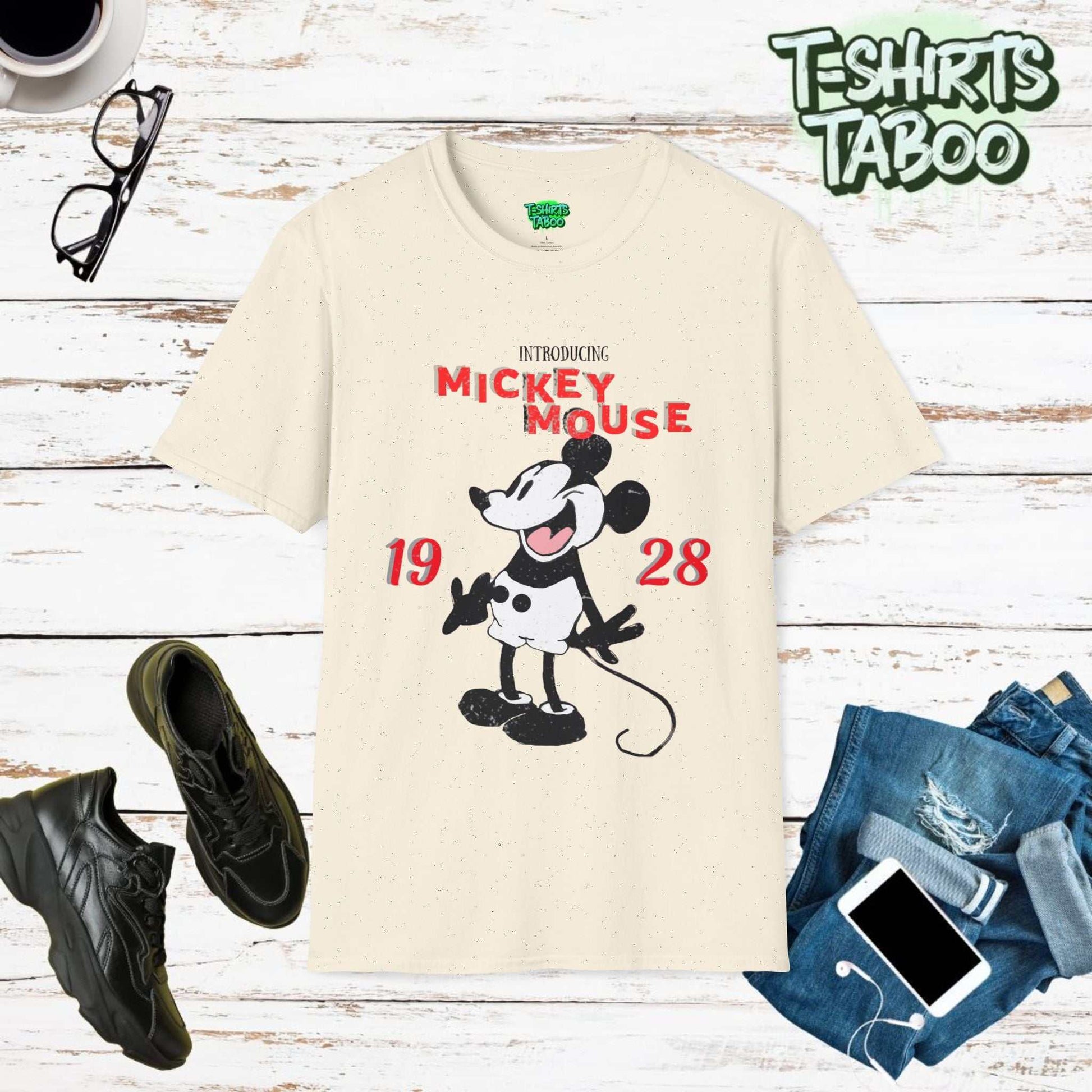 Celebrate Mickey Mouse debut almost 100 years ago with our Steamboat Willie 1928 tee. Vintage design, comfortable, and ethically made for all Mickey fans old and new