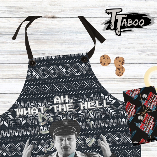 Cook up some holiday chaos with our Die Hard Christmas Apron featuring the iconic Capt. Carmine Lorenzo from the explosive finale of Die Hard 2. Die Hard Christmas Apron combines intricate holiday-inspired patterns with bold, cinematic vibes. It’s the ultimate gift for those who love combining Christmas movie and dinner ideas